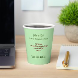 Gobelets En Papier Verte Spirituel, Versets de Foi