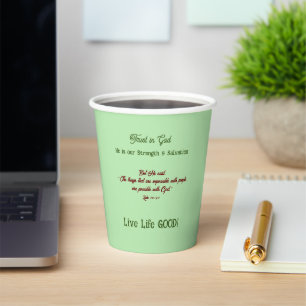 Gobelets En Papier Verte Spirituel, Versets de Foi