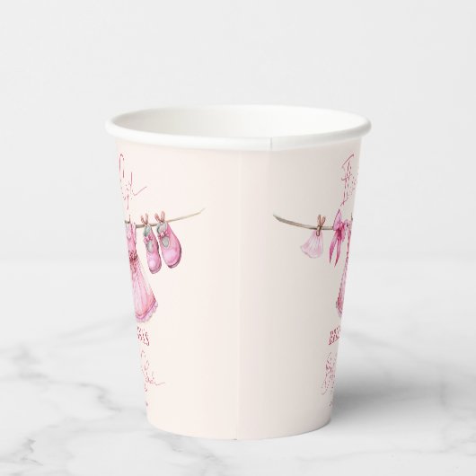 Gobelets En Papier Vêtements rose preppy sur une ligne baby shower pe (Droite)