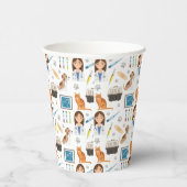 Gobelets En Papier Vétérinaire Animal Doctor Médicale Vet DVM Motif (Droite)