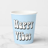 Gobelets En Papier Vibes Blue Happy (Recto)