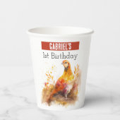 Gobelets En Papier Vibes d'automne Pheasant - 1er anniversaire - (Verso)