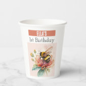 Gobelets En Papier Vibes d'été Bumblebee - 1er anniversaire - (Recto)
