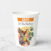 Gobelets En Papier Vibes d'été Koala - 1er anniversaire - (Verso)