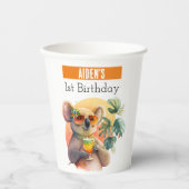 Gobelets En Papier Vibes d'été Koala - 1er anniversaire - (Recto)