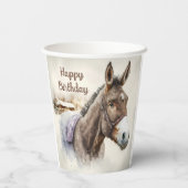 Gobelets En Papier Vibes d'hiver Aquarelle âne - fête d'anniversaire (Verso)