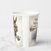 Gobelets En Papier Vibes d'hiver Aquarelle âne - fête d'anniversaire (Droite)