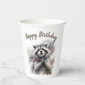 Gobelets En Papier Vibes d'hiver Raccoon - fête d'anniversaire - (Recto)