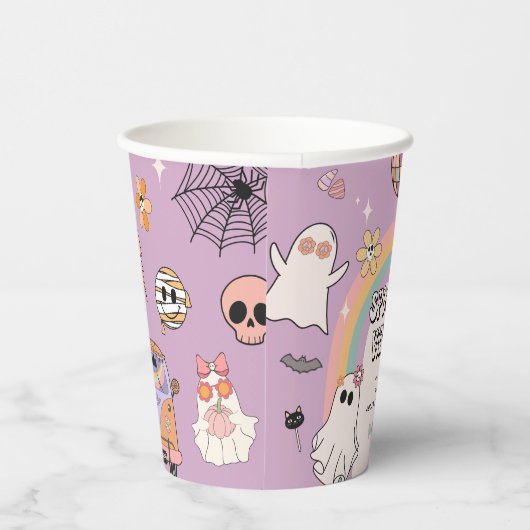 Gobelets En Papier Vibes éffrayantes Retro Amusement Halloween (Droite)