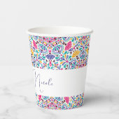 Gobelets En Papier Vibrant mexicaine Fiesta Style Mariage arc-en-ciel (Verso)