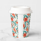 Gobelets En Papier Vibrant Orange Floral Garden Pattern - Elegant Tea (Droite)