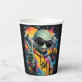 Gobelets En Papier Vibrations d'Alien Drôles (Verso)