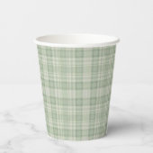 Gobelets En Papier Vichy vert sauge clair (Verso)
