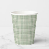 Gobelets En Papier Vichy vert sauge clair (Recto)