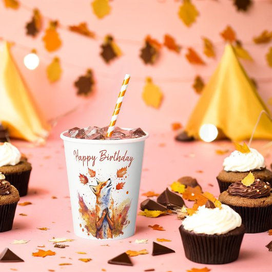 Gobelets En Papier Vies d'automne Fox - Anniversaire