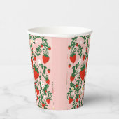 Gobelets En Papier Vignes florales roses et rouges Fraise (Droite)