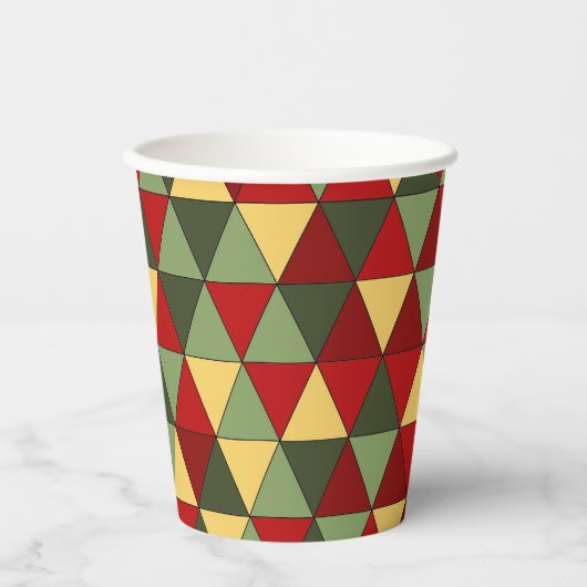 Gobelets En Papier Vilain pull de Noël triangles triangles tasses en  (Recto)