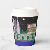 Gobelets En Papier Ville nocturne (Recto)