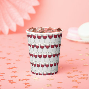 Gobelets En Papier Vin rouge Verre Cocktail Party Vignoble
