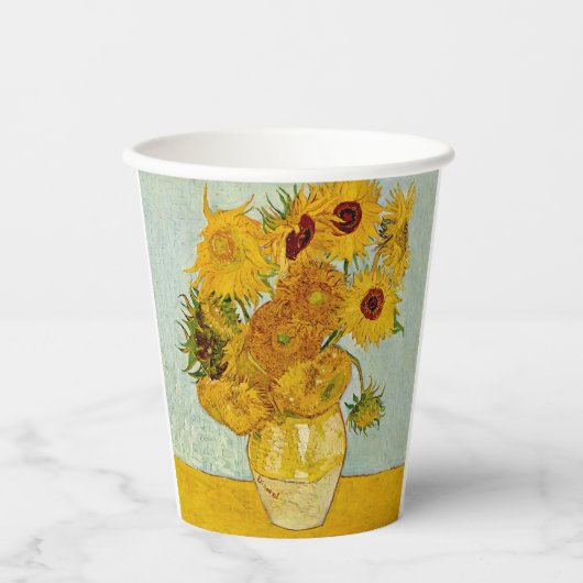Gobelets En Papier Vincent Van Gogh 12 Tournesols Impressionniste (Recto)