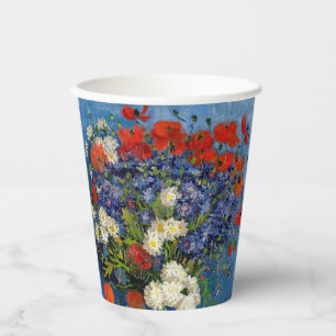 Gobelets En Papier Vincent van Gogh - Vase avec des Bleuets & Coqueli