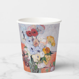 Gobelets En Papier Vincent van Gogh - Vase avec Roses & Anémones