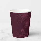 Gobelets En Papier Vino Automne Avant Vows Rosegold Floral Lines (Verso)