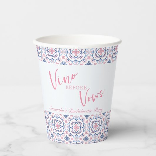 Gobelets En Papier Vino Avant Vows Wine Bachelorte (Recto)