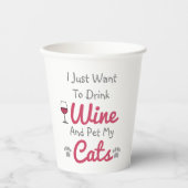Gobelets En Papier Vins et chats (Recto)