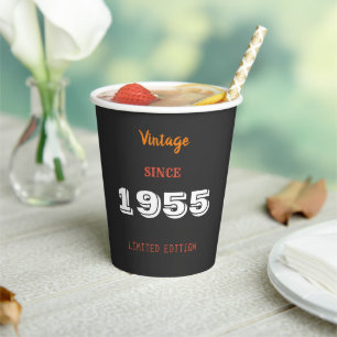 Gobelets En Papier Vintage 1955 Limited Edition 70e Anniversaire Papi