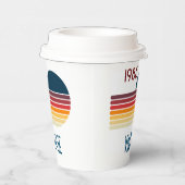 Gobelets En Papier Vintage 1985 Retro Stripe Sun (Droite)