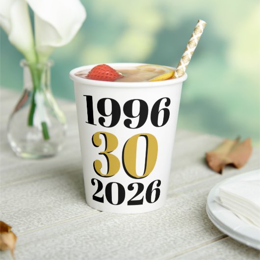 Gobelets En Papier Vintage 1996 Milestone 30th Birthday (Insitu)