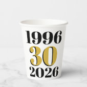Gobelets En Papier Vintage 1996 Milestone 30th Birthday (Verso)