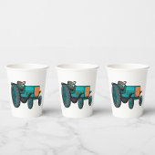 Gobelets En Papier Vintage Blue Tracteur