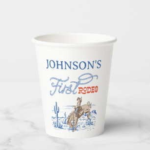 Gobelets En Papier Vintage Blue Western Desert Rodeo 1er anniversaire