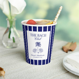 Gobelets En Papier Vintage Le Club Bach Marine Enterrement de Vie de