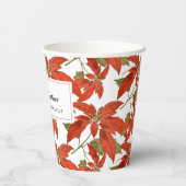 Gobelets En Papier Vintage Poinsettias Joyeux Noël (Verso)