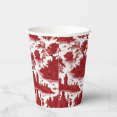 Gobelets En Papier Vintage Red Toile Landscape (6) (Droite)