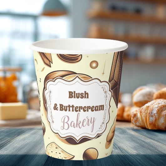 Gobelets En Papier Vintage Rustic Bakery