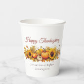Gobelets En Papier Vintage Thanksgiving Citrouilles Custom Company (Verso)