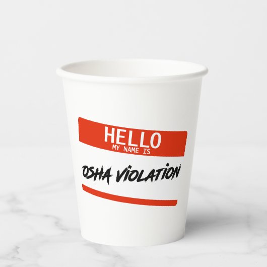 Gobelets En Papier Violation OSHA (Recto)