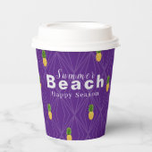 Gobelets En Papier Violet ananas (Recto)