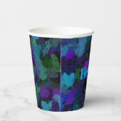Gobelets En Papier Violet, bleu et noir Abstrait (Droite)