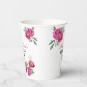 Gobelets En Papier Violet rouge Peony Flore verdure Anniversaire (Gauche)