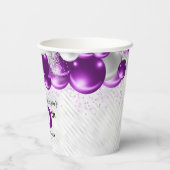 Gobelets En Papier Violet violet Parties scintillant de ballon d'arge (Verso)