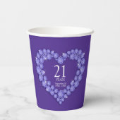 Gobelets En Papier Violite violette 21e anniversaire mariage (Verso)