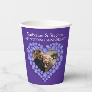 Gobelets En Papier Violite violette 21e anniversaire mariage