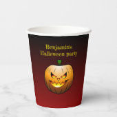 Gobelets En Papier Visage de citrouille d'Halloween (Verso)