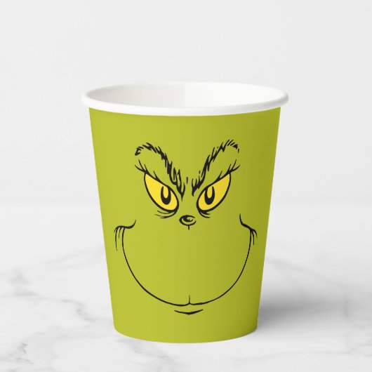 Gobelets En Papier Visage de Grinch qui a volé Noël (Gauche)
