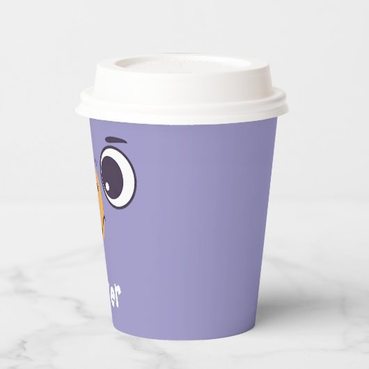 Gobelets En Papier Visage drôle d'oiseau avec grands yeux (Gauche)